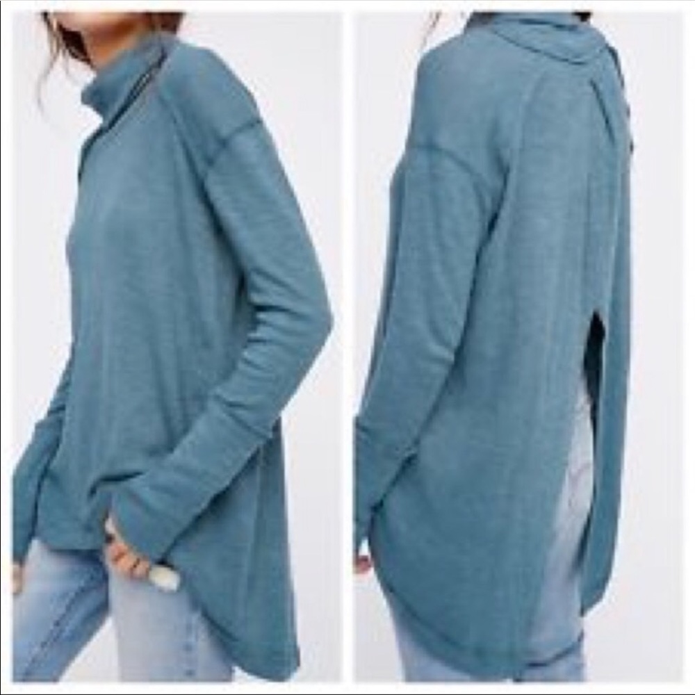 Free people open back turtleneck